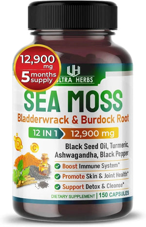 ULTRA HERBS - Ultra Herbs Organic Sea Moss 150 Capsulas - The Red Vitamin MX - Suplementos Alimenticios - {{ shop.shopifyCountryName }}