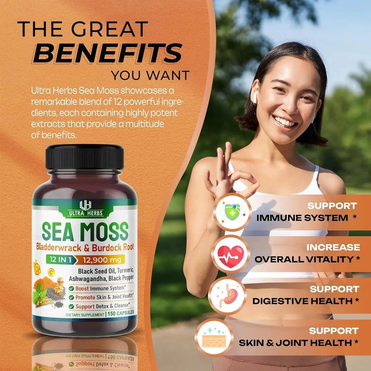 ULTRA HERBS - Ultra Herbs Organic Sea Moss 150 Capsulas - The Red Vitamin MX - Suplementos Alimenticios - {{ shop.shopifyCountryName }}