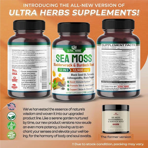 ULTRA HERBS - Ultra Herbs Organic Sea Moss 150 Capsulas - The Red Vitamin MX - Suplementos Alimenticios - {{ shop.shopifyCountryName }}