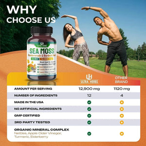 ULTRA HERBS - Ultra Herbs Organic Sea Moss 150 Capsulas - The Red Vitamin MX - Suplementos Alimenticios - {{ shop.shopifyCountryName }}