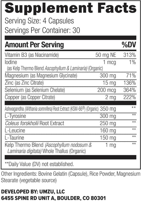 UMZU - UMZU Thyrite Supports Thyroid Health & Energy 120 Capsulas - The Red Vitamin MX - Suplementos Alimenticios - {{ shop.shopifyCountryName }}