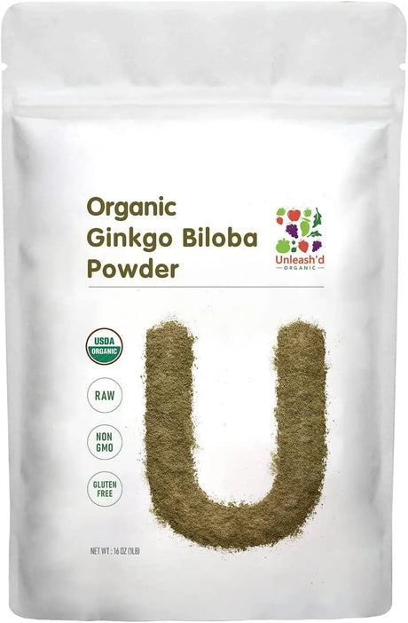 UNLEASH'D ORGANIC - UNLEASH'D ORGANIC Organic Ginkgo Biloba Powder 1Lb. - The Red Vitamin MX - Suplementos Alimenticios - {{ shop.shopifyCountryName }}