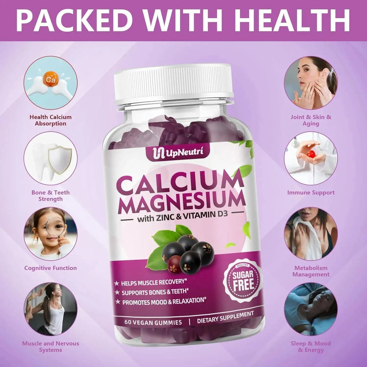 UPNEUTRI - Up Neutri Calcium Magnesium Zinc with Vitamin D3 Elderberry 60 Gomitas - The Red Vitamin MX - Suplementos Alimenticios - {{ shop.shopifyCountryName }}