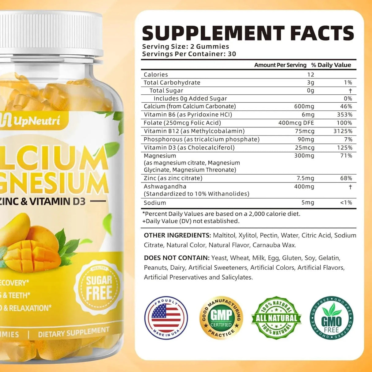 UPNEUTRI - Up Neutri Calcium Magnesium Zinc with Vitamin D3 Mango 60 Gomitas - The Red Vitamin MX - Suplementos Alimenticios - {{ shop.shopifyCountryName }}