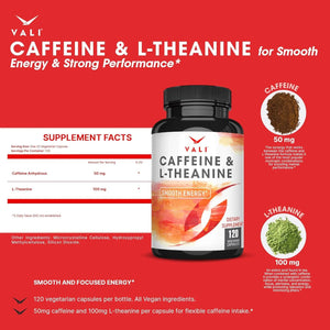 VALI - VALI Caffeine 50Mg. & L Theanine 100Mg. 120 Capsulas - The Red Vitamin MX - Suplementos Alimenticios - {{ shop.shopifyCountryName }}