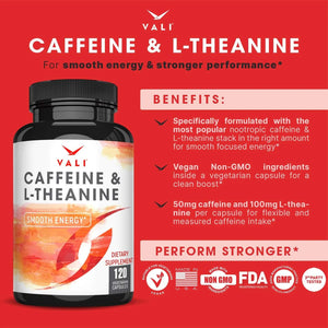 VALI - VALI Caffeine 50Mg. & L Theanine 100Mg. 120 Capsulas - The Red Vitamin MX - Suplementos Alimenticios - {{ shop.shopifyCountryName }}