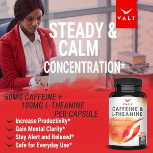 VALI - VALI Caffeine 50Mg. & L Theanine 100Mg. 120 Capsulas - The Red Vitamin MX - Suplementos Alimenticios - {{ shop.shopifyCountryName }}