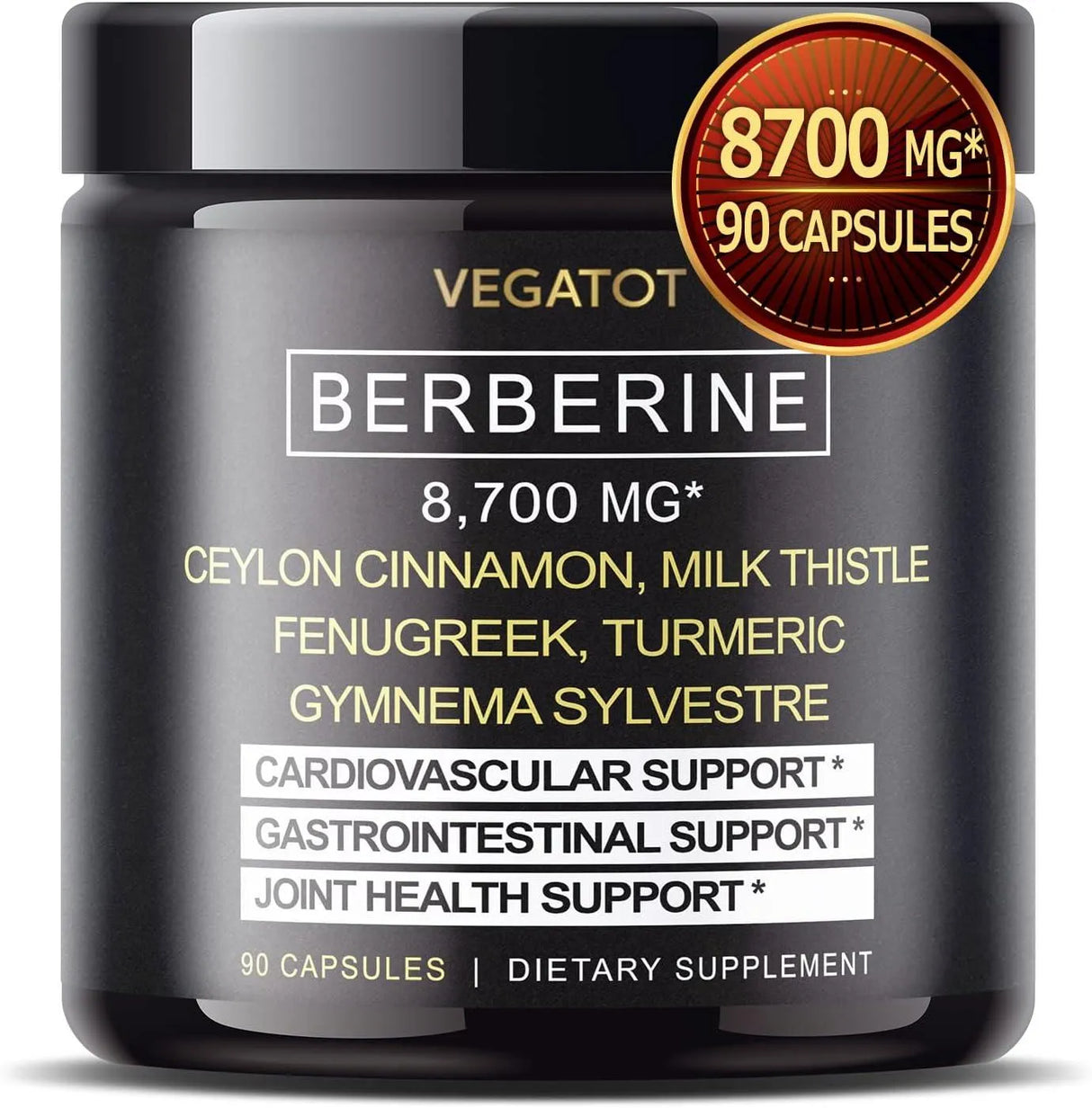 VEGATOT - Vegatot Berberine 8700Mg. with Ceylon Cinnamon, Turmeric, Milk Thistle, Fenugreek 90 Capsulas - The Red Vitamin MX - Suplementos Alimenticios - {{ shop.shopifyCountryName }}