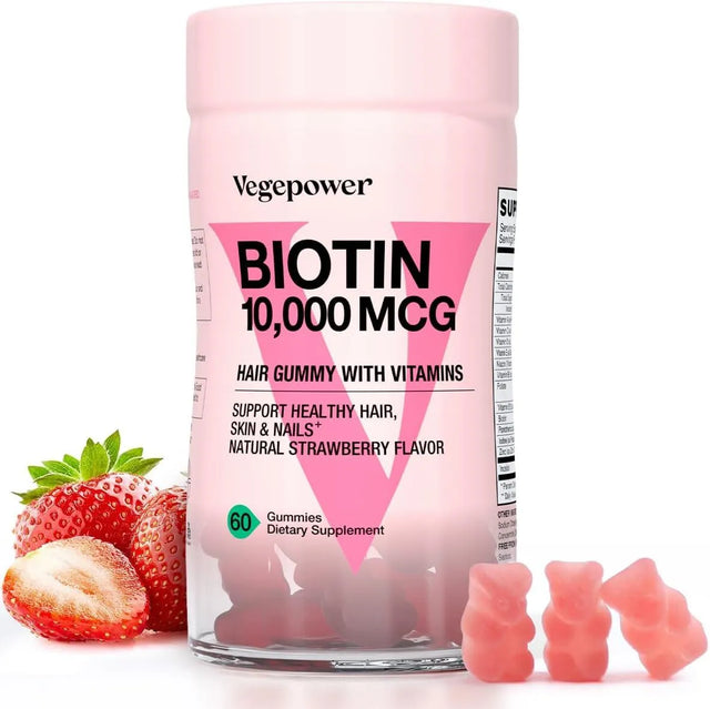 VEGEPOWER - Vegepower Biotin 10000mcg Hair Growth Gummies 60 Gomitas - The Red Vitamin MX - Suplementos Alimenticios - {{ shop.shopifyCountryName }}