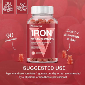 VEGEPOWER - Vegepower Vegan Iron Gummies Supplement 90 Gomitas - The Red Vitamin MX - Suplementos Alimenticios - {{ shop.shopifyCountryName }}