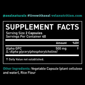 VELA NUTRITION - Vela Alpha GPC 500Mg. 80 Capsulas - The Red Vitamin MX - Suplementos Alimenticios - {{ shop.shopifyCountryName }}