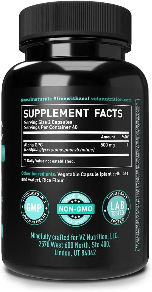 VELA NUTRITION - Vela Alpha GPC 500Mg. 80 Capsulas - The Red Vitamin MX - Suplementos Alimenticios - {{ shop.shopifyCountryName }}