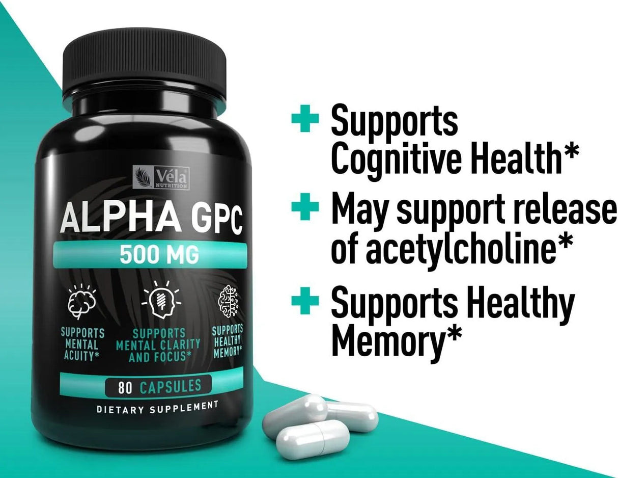 VELA NUTRITION - Vela Alpha GPC 500Mg. 80 Capsulas - The Red Vitamin MX - Suplementos Alimenticios - {{ shop.shopifyCountryName }}