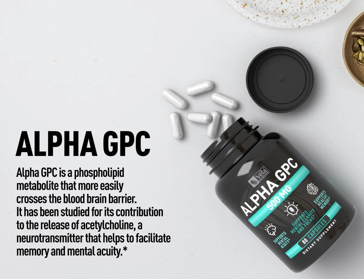 VELA NUTRITION - Vela Alpha GPC 500Mg. 80 Capsulas - The Red Vitamin MX - Suplementos Alimenticios - {{ shop.shopifyCountryName }}