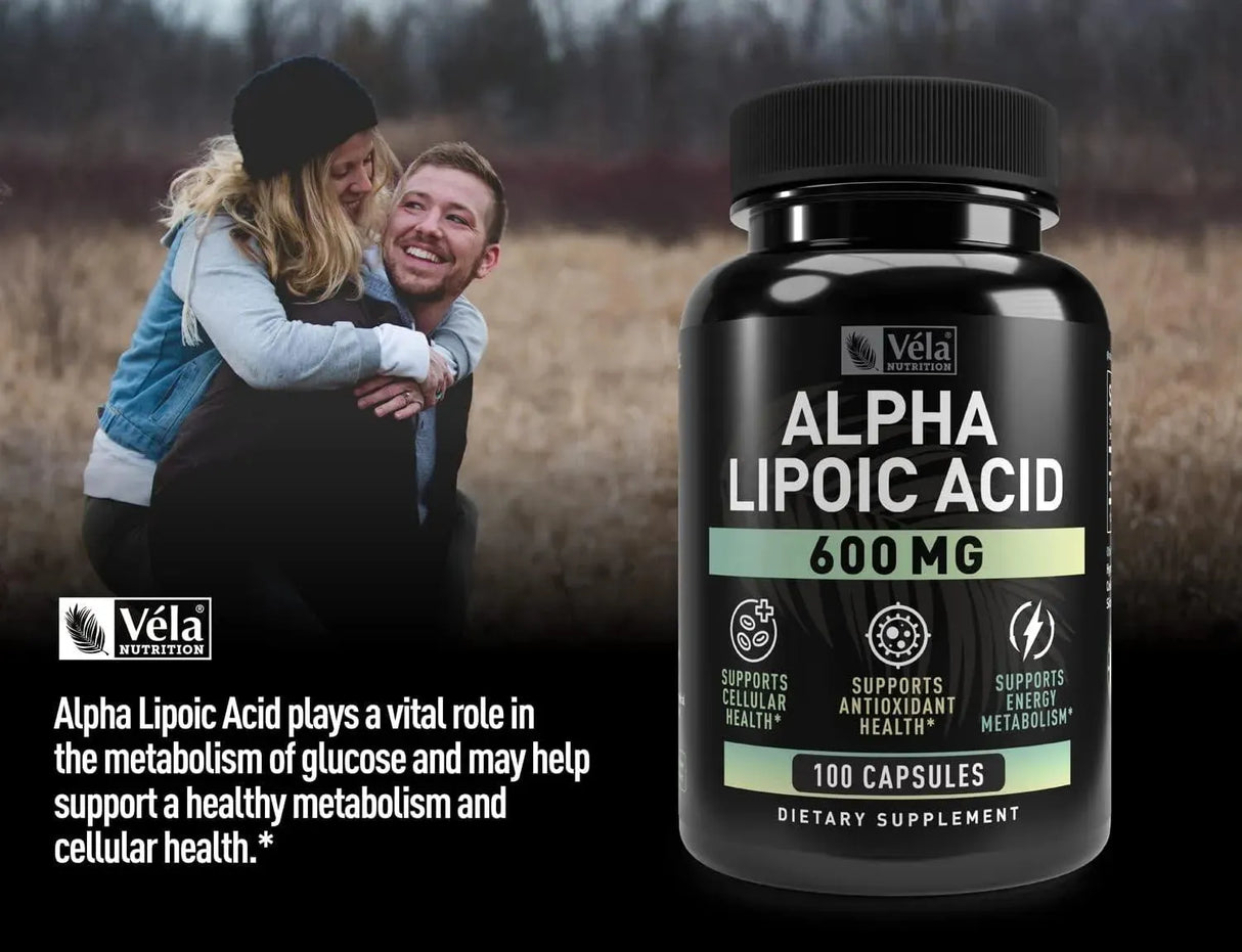 VELA NUTRITION - Vela Alpha Lipoic Acid 600Mg. 100 Capsulas - The Red Vitamin MX - Suplementos Alimenticios - {{ shop.shopifyCountryName }}