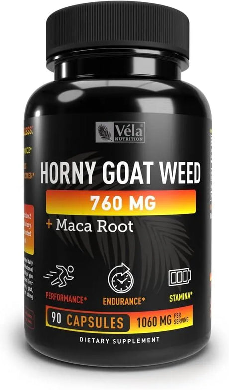 VELA NUTRITION - Vela Horny Goat Weed Capsules + Maca Extract 90 Capsulas - The Red Vitamin MX - Suplementos Alimenticios - {{ shop.shopifyCountryName }}