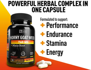 VELA NUTRITION - Vela Horny Goat Weed Capsules + Maca Extract 90 Capsulas - The Red Vitamin MX - Suplementos Alimenticios - {{ shop.shopifyCountryName }}