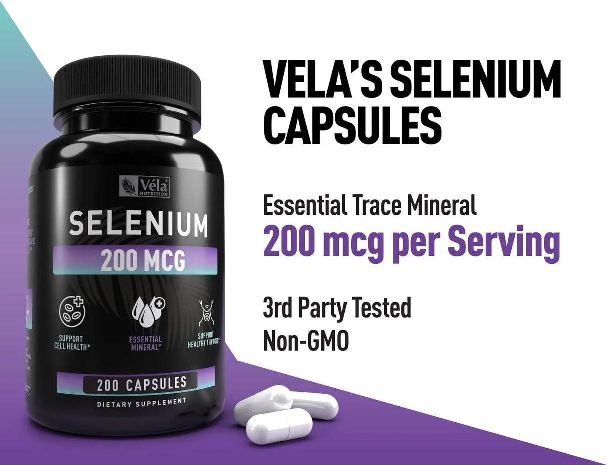 VELA NUTRITION - Vela Nutrition Selenium 200mcg 200 Capsulas - The Red Vitamin MX - Suplementos Alimenticios - {{ shop.shopifyCountryName }}