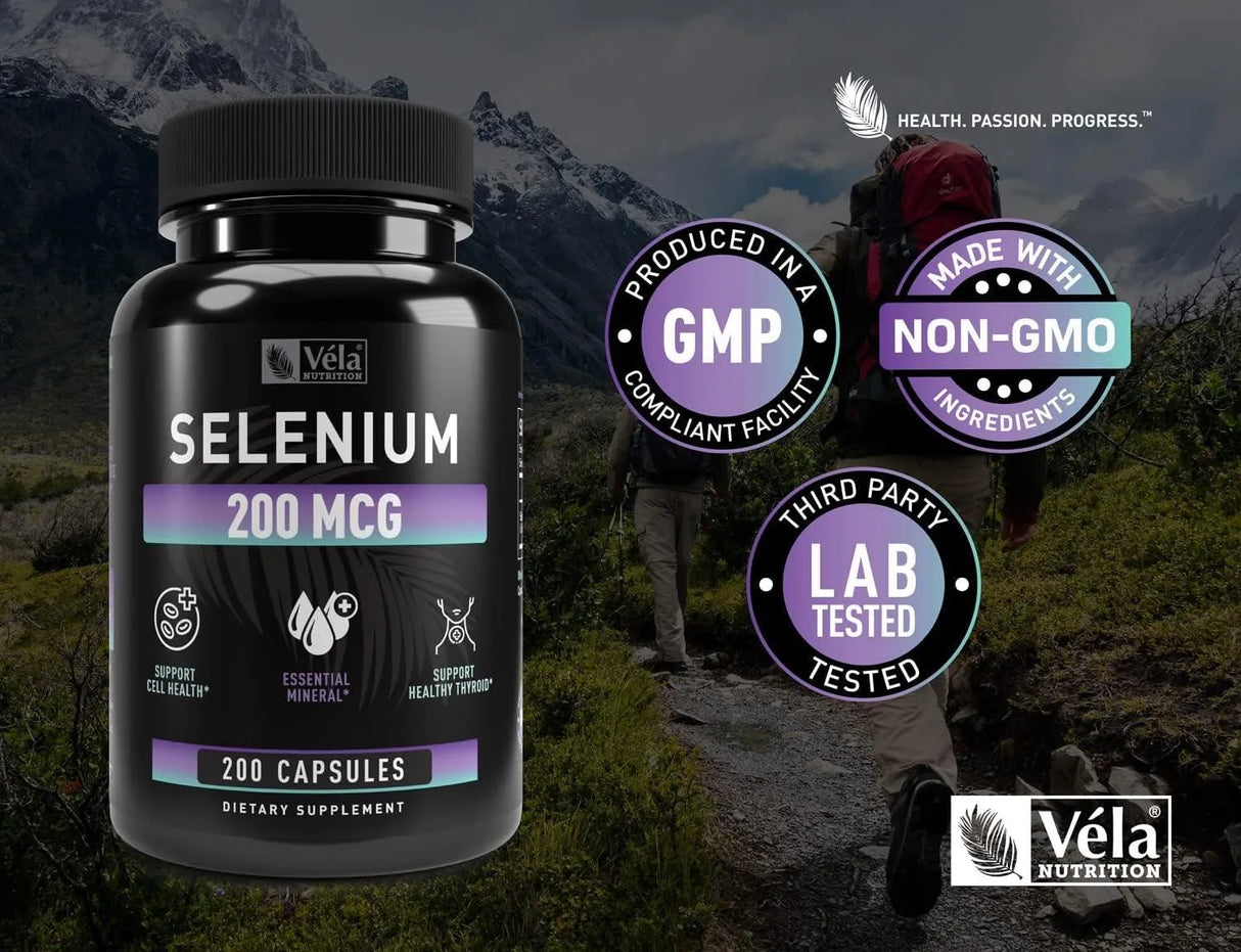 VELA NUTRITION - Vela Nutrition Selenium 200mcg 200 Capsulas - The Red Vitamin MX - Suplementos Alimenticios - {{ shop.shopifyCountryName }}