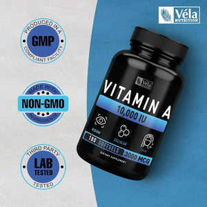 VELA NUTRITION - Vela Nutrition Vitamin A 10,000 IU 180 Capsulas Blandas - The Red Vitamin MX - Suplementos Alimenticios - {{ shop.shopifyCountryName }}