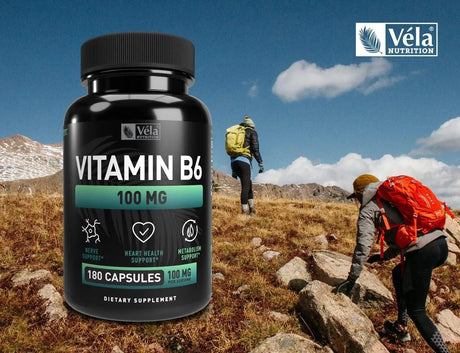 VELA NUTRITION - Vela Vitamin B6 100Mg. 180 Capsulas - The Red Vitamin MX - Suplementos Alimenticios - {{ shop.shopifyCountryName }}