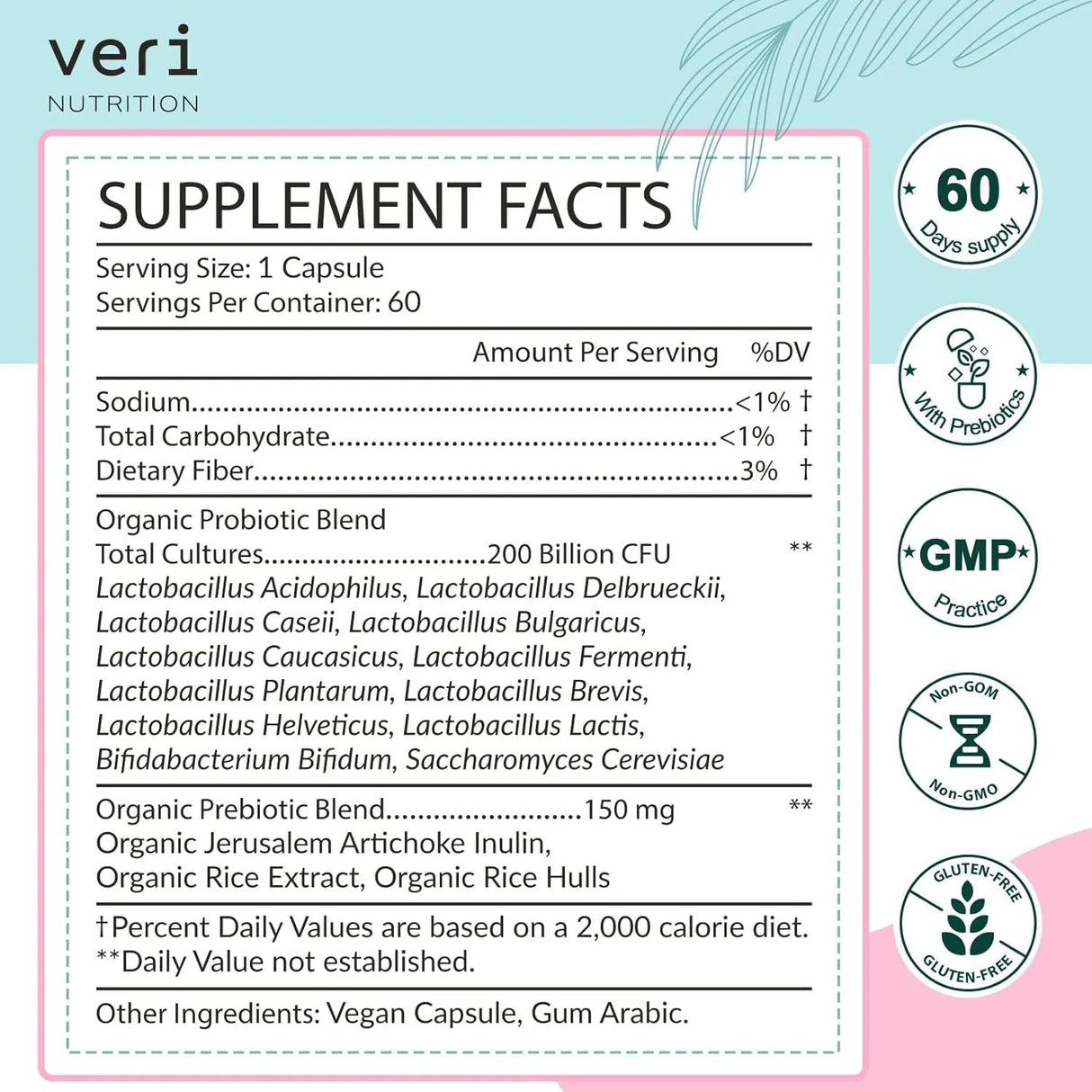 VERI NUTRITION - Veri Nutrition 200 Billion CFUs Probiotics 120 Capsulas - The Red Vitamin MX - Suplementos Alimenticios - {{ shop.shopifyCountryName }}