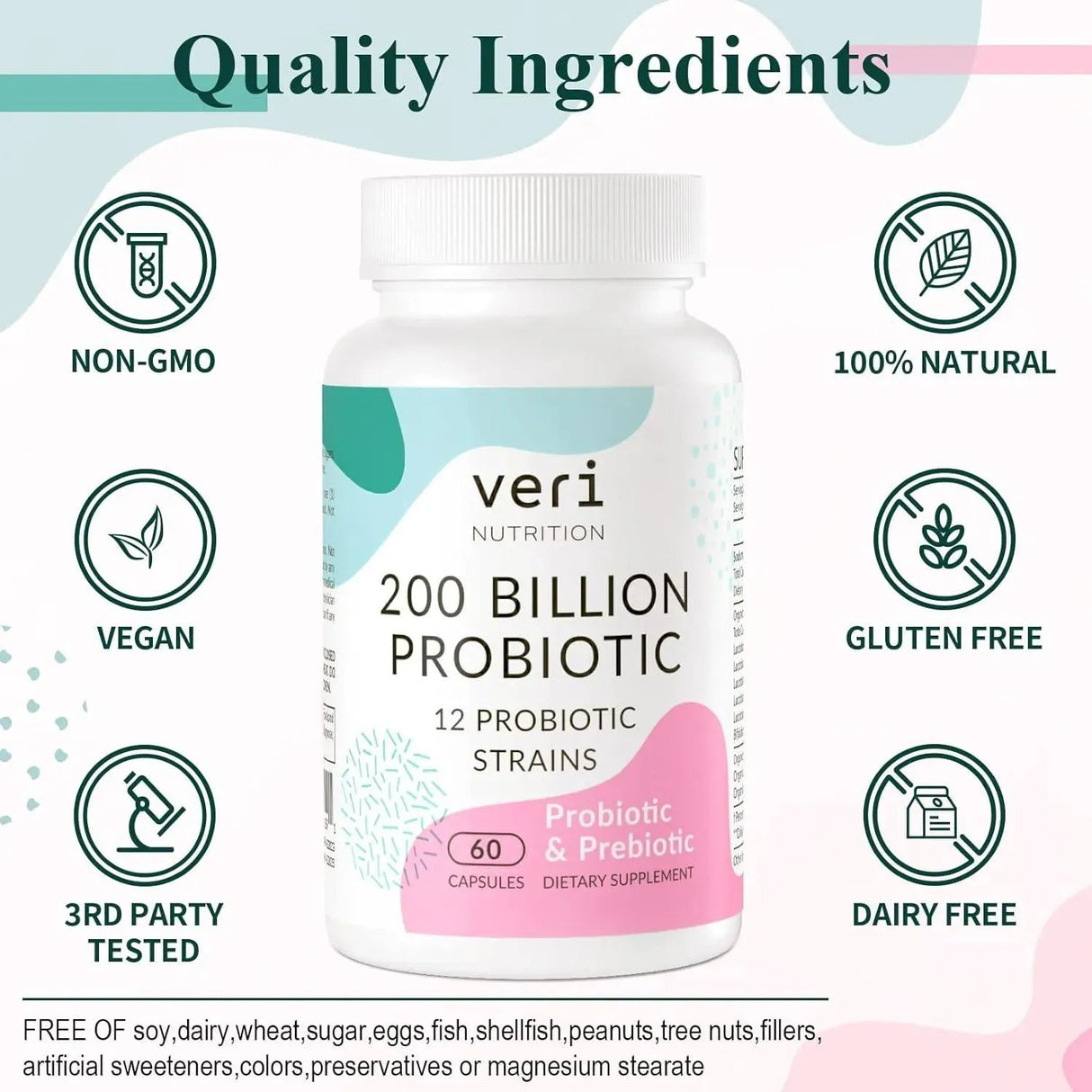 VERI NUTRITION - Veri Nutrition 200 Billion CFUs Probiotics 60 Capsulas - The Red Vitamin MX - Suplementos Alimenticios - {{ shop.shopifyCountryName }}