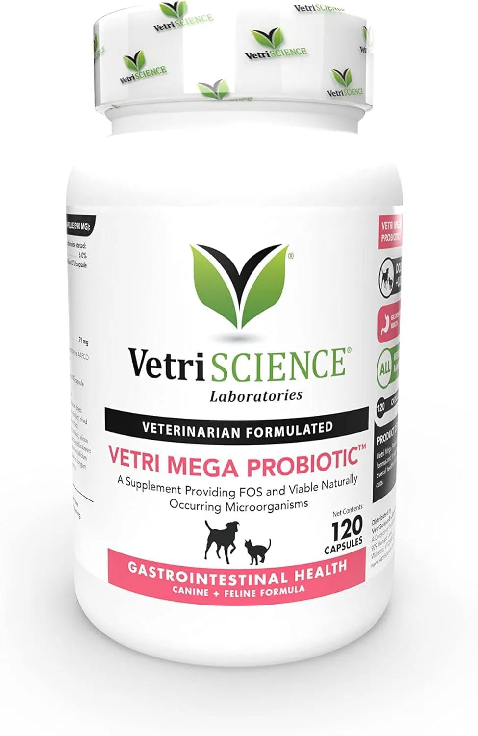 VETRISCIENCE - VetriScience Vetri Mega Probiotics for Dogs & Cats 120 Capsulas - The Red Vitamin MX - Probióticos Para Perros - {{ shop.shopifyCountryName }}