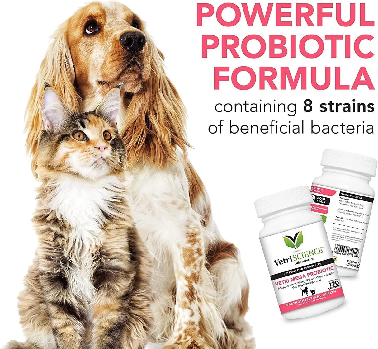 VETRISCIENCE - VetriScience Vetri Mega Probiotics for Dogs & Cats 120 Capsulas - The Red Vitamin MX - Probióticos Para Perros - {{ shop.shopifyCountryName }}