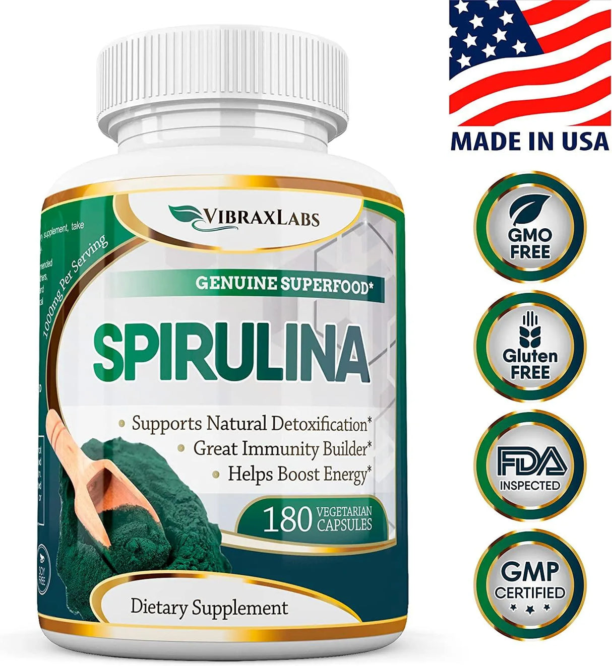 VIBRAXLABS - VibraxLabs Spirulina Capsules 500Mg. 180 Capsulas - The Red Vitamin MX - Suplementos Alimenticios - {{ shop.shopifyCountryName }}