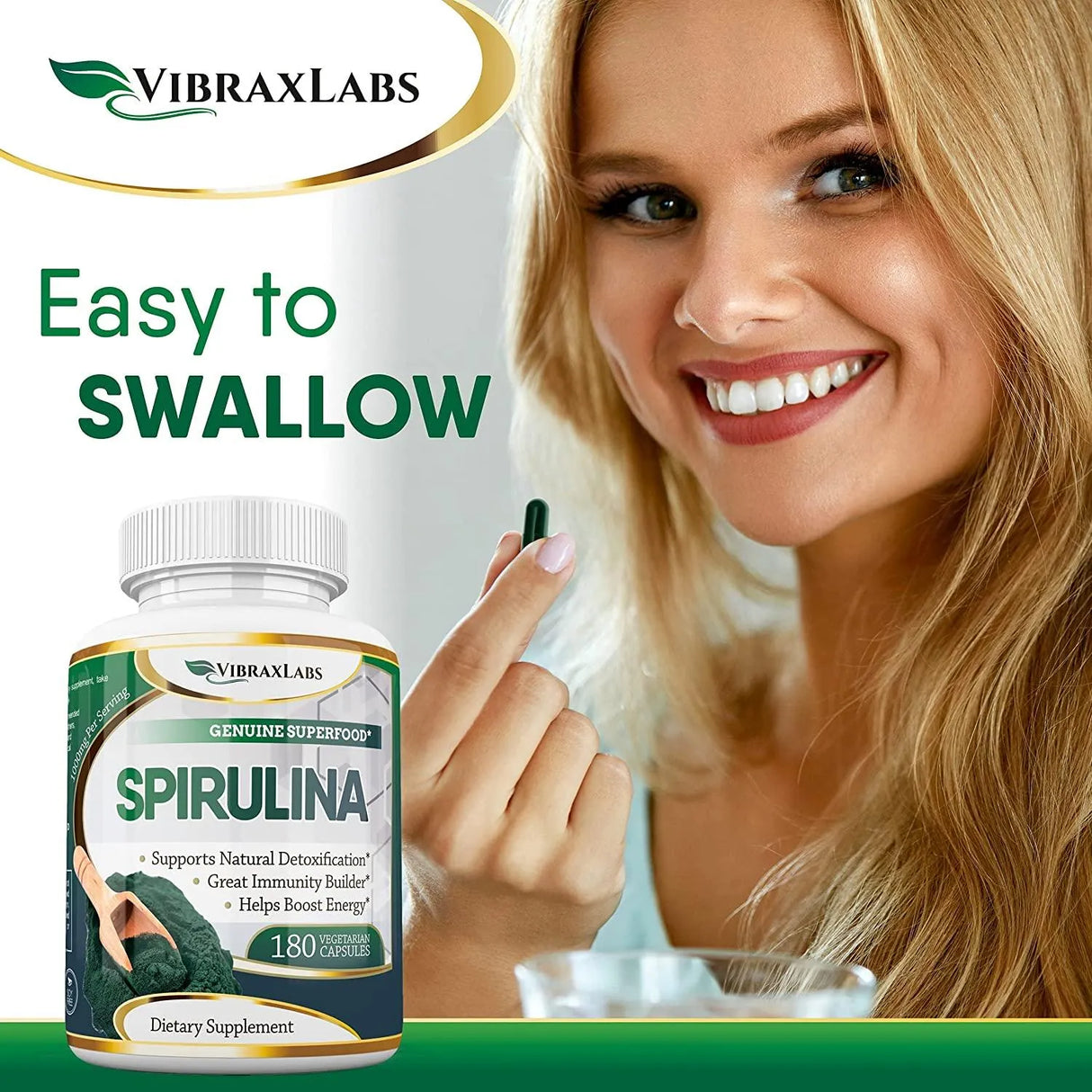 VIBRAXLABS - VibraxLabs Spirulina Capsules 500Mg. 180 Capsulas - The Red Vitamin MX - Suplementos Alimenticios - {{ shop.shopifyCountryName }}