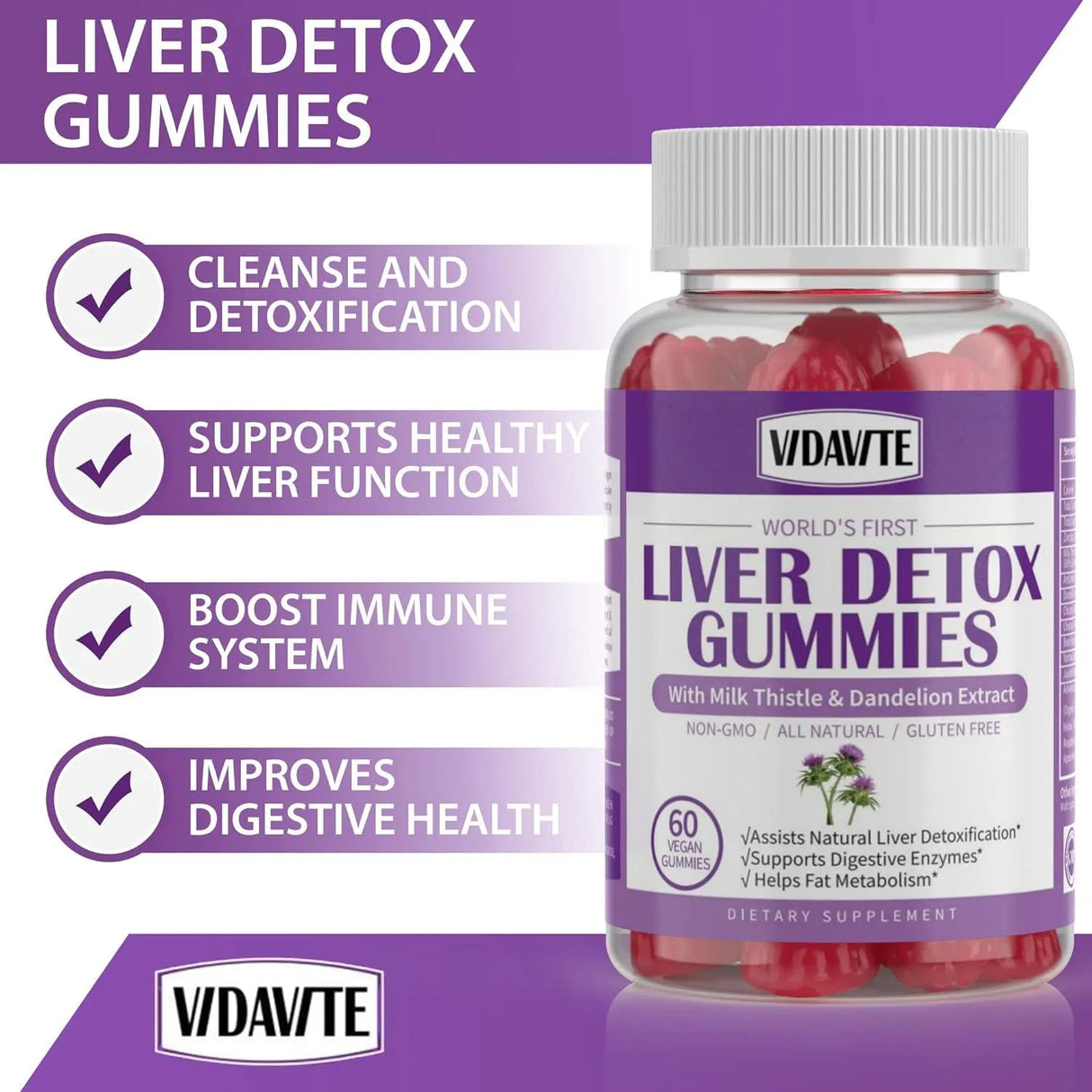 VIDAVITE - VIDAVITE Liver Cleanse Detox & Repair Gummies 60 Gomitas - The Red Vitamin MX - Suplementos Alimenticios - {{ shop.shopifyCountryName }}