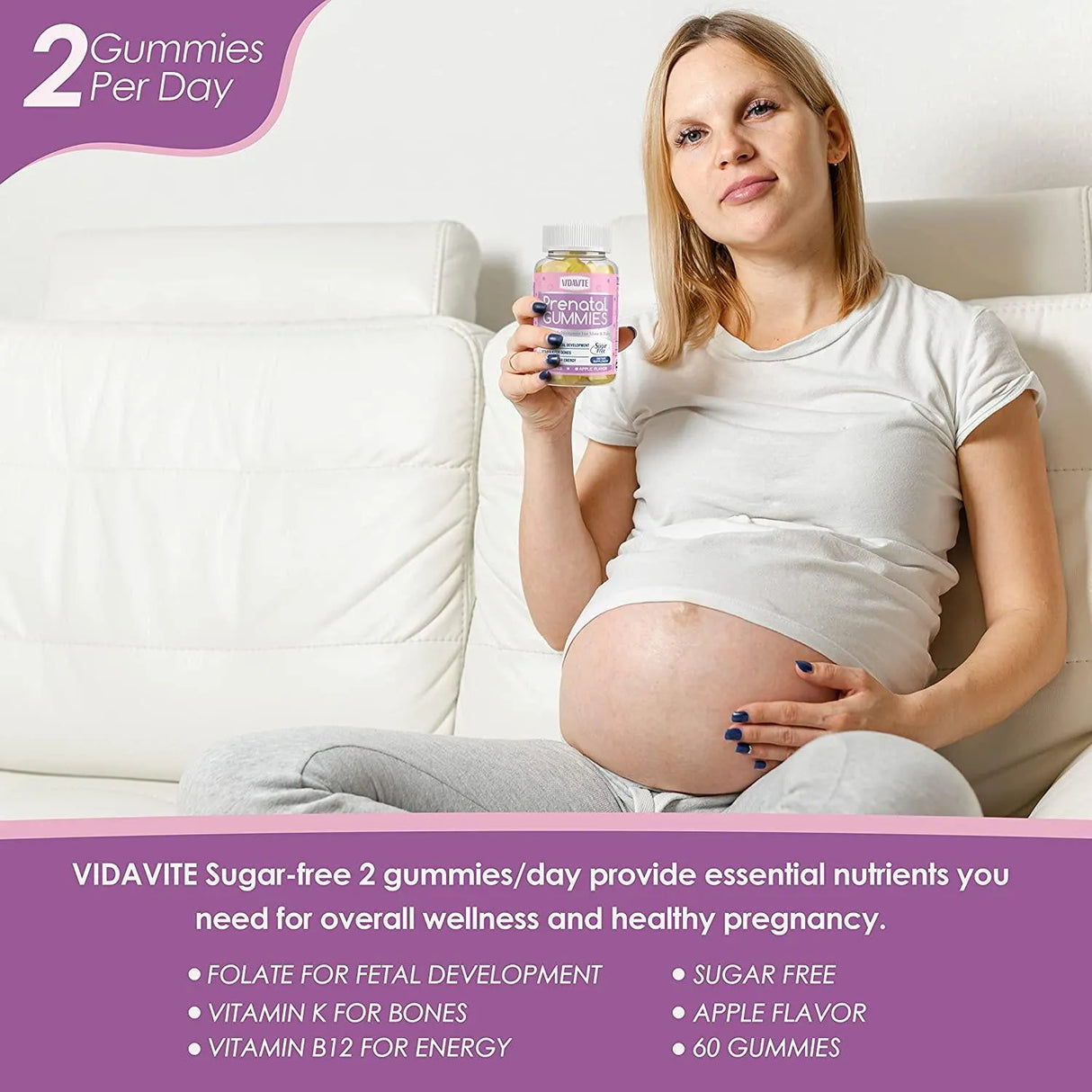 VIDAVITE - VIDAVITE Sugar-free Vegan Prenatal Gummies 1500Mg. 60 Gomitas - The Red Vitamin MX - Suplementos Alimenticios - {{ shop.shopifyCountryName }}