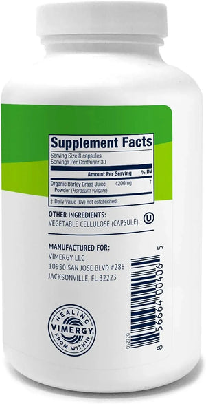 VIMERGY - Vimergy Barley Grass 240 Capsulas - The Red Vitamin MX - Suplementos Alimenticios - {{ shop.shopifyCountryName }}