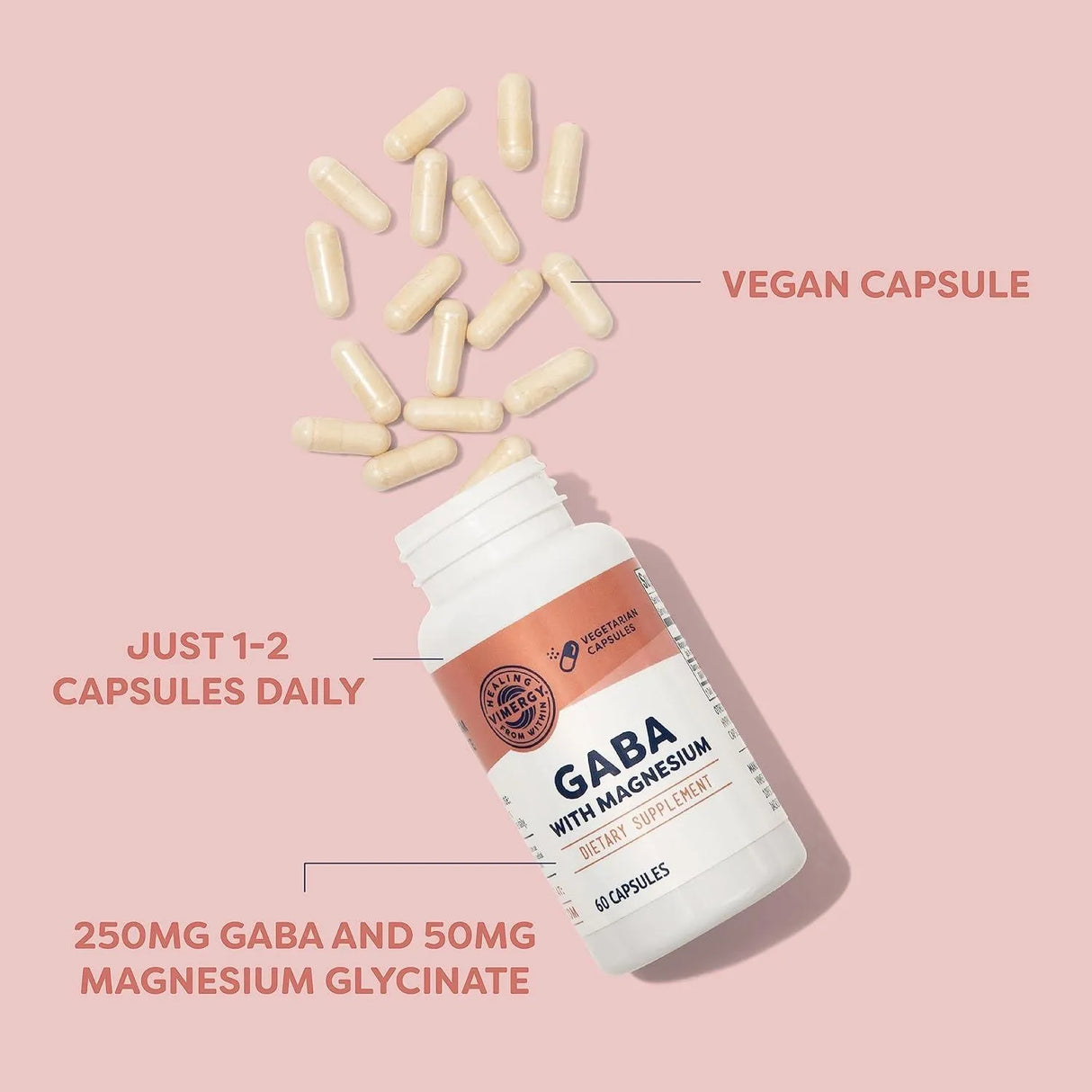 VIMERGY - Vimergy GABA with Magnesium 60 Capsulas - The Red Vitamin MX - Suplementos Alimenticios - {{ shop.shopifyCountryName }}