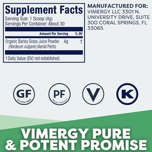 VIMERGY - Vimergy USDA Organic Barley Grass Juice Powder 120Gr. - The Red Vitamin MX - Suplementos Alimenticios - {{ shop.shopifyCountryName }}