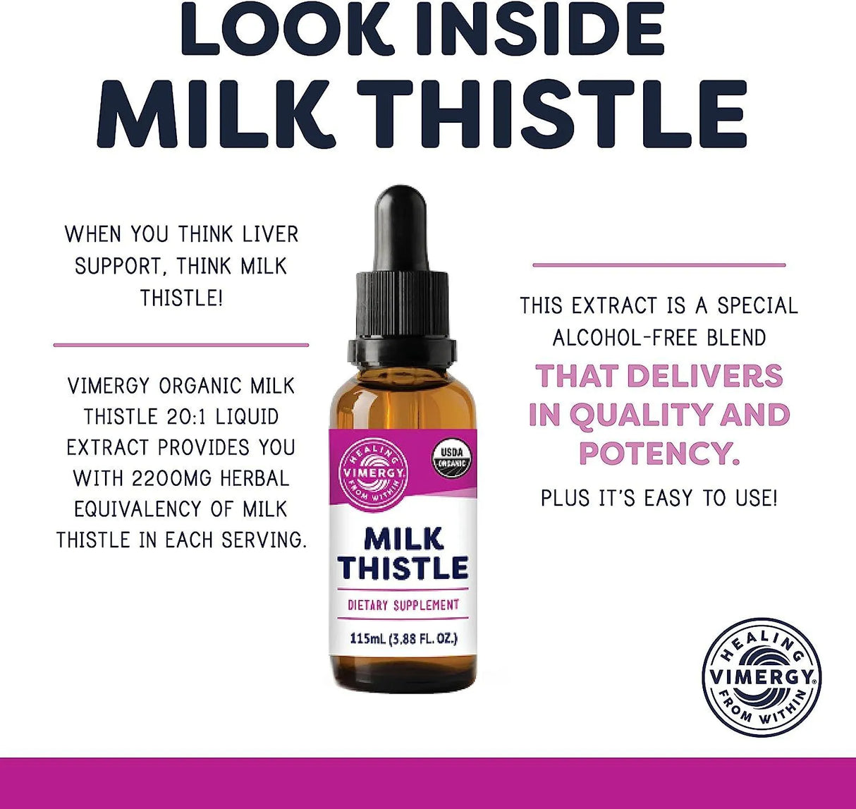 VIMERGY - Vimergy USDA Organic Milk Thistle Extract Drops 115Ml. - The Red Vitamin MX - Suplementos Alimenticios - {{ shop.shopifyCountryName }}