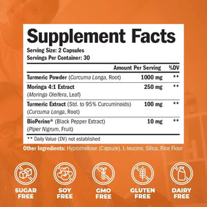 VIMERSON HEALTH - Vimerson Health Turmeric Curcumin & Moringa Leaves Extract 60 Capsulas - The Red Vitamin MX - Suplementos Alimenticios - {{ shop.shopifyCountryName }}