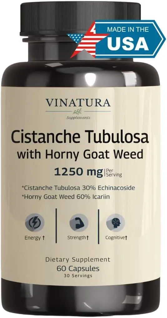 VINATURA - Vinatura Cistanche with Horny Goat Weed 1250Mg. 60 Capsulas - The Red Vitamin MX - Suplementos Alimenticios - {{ shop.shopifyCountryName }}