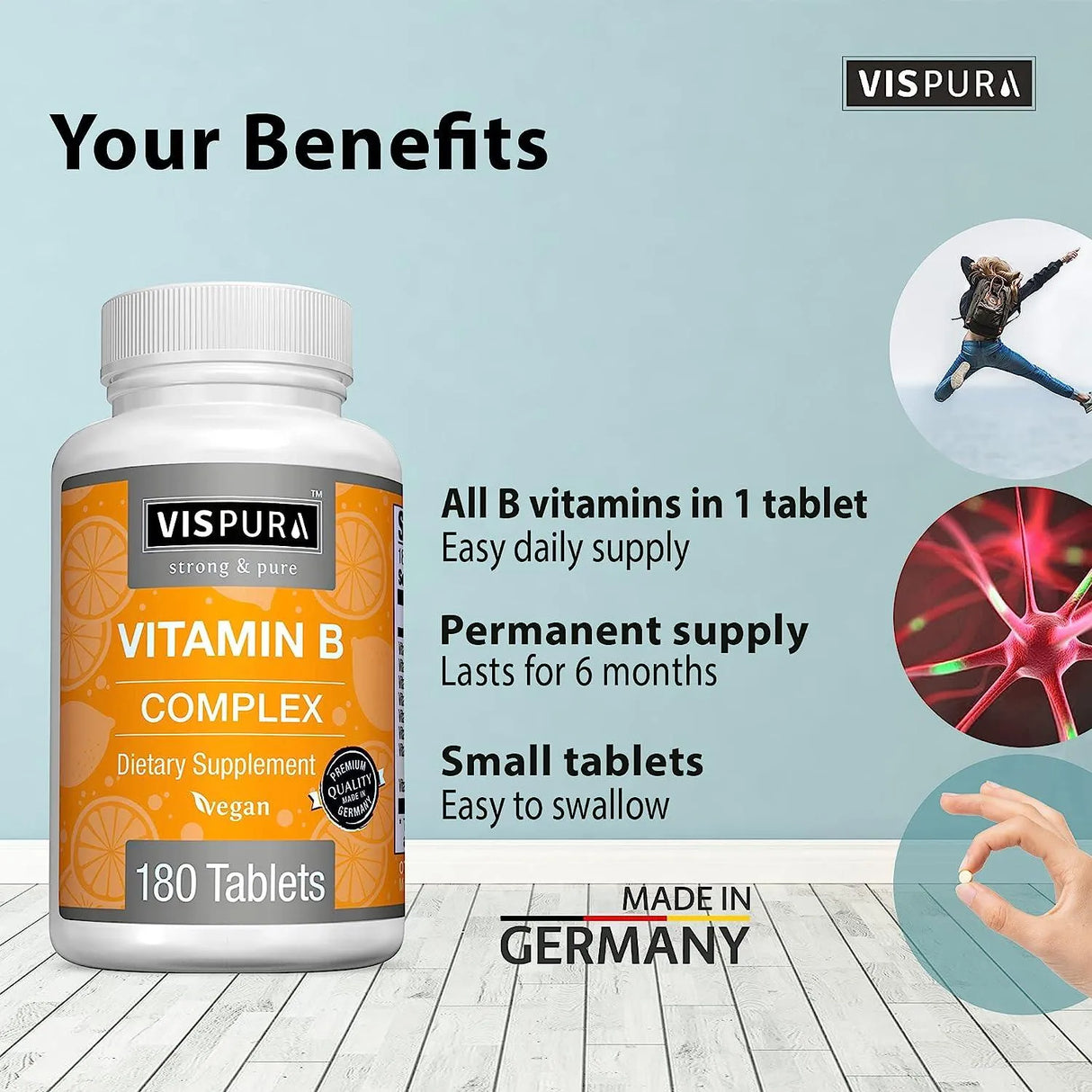 VISPURA - Vispura Vitamin B-Complex 180 Tabletas - The Red Vitamin MX - Suplementos Alimenticios - {{ shop.shopifyCountryName }}