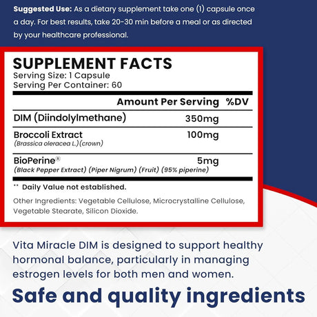 VITA MIRACLE - Vita Miracle DIM 350Mg. 60 Capsulas - The Red Vitamin MX - Suplementos Alimenticios - {{ shop.shopifyCountryName }}