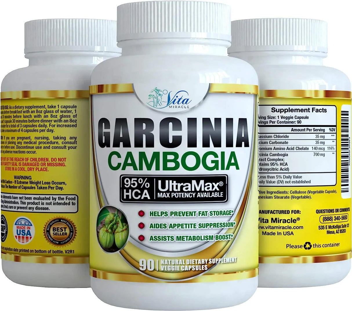 VITA MIRACLE - Vita Miracle Pure Garcinia Cambogia 90 Capsulas - The Red Vitamin MX - Suplementos Alimenticios - {{ shop.shopifyCountryName }}