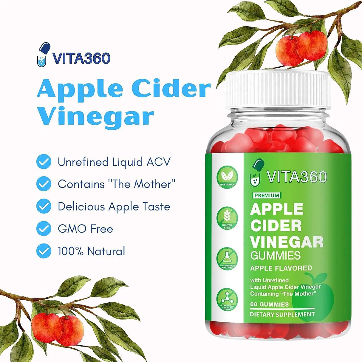 VITA360 - VITA360 Apple Cider Vinegar 60 Gomitas - The Red Vitamin MX - Suplementos Alimenticios - {{ shop.shopifyCountryName }}