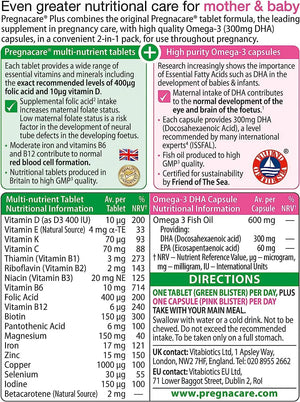 VITABIOTICS - Vitabiotics Pregnacare Plus Omega-3 56 Tabletas - The Red Vitamin MX - Suplementos Alimenticios - {{ shop.shopifyCountryName }}