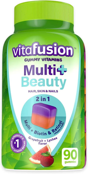 VITAFUSION - Vitafusion Multivitamin Plus Beauty with Hair, Skin & Nails Support 90 Gomitas - The Red Vitamin MX - Suplementos Alimenticios - {{ shop.shopifyCountryName }}