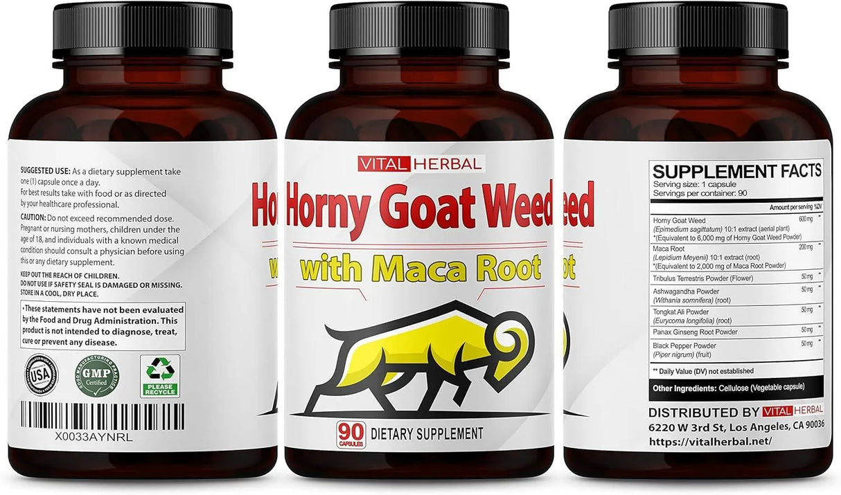 VITAL HERBAL - Vital Herbal Horny Goat Weed 8250Mg. 90 Capsulas - The Red Vitamin MX - Suplementos Alimenticios - {{ shop.shopifyCountryName }}