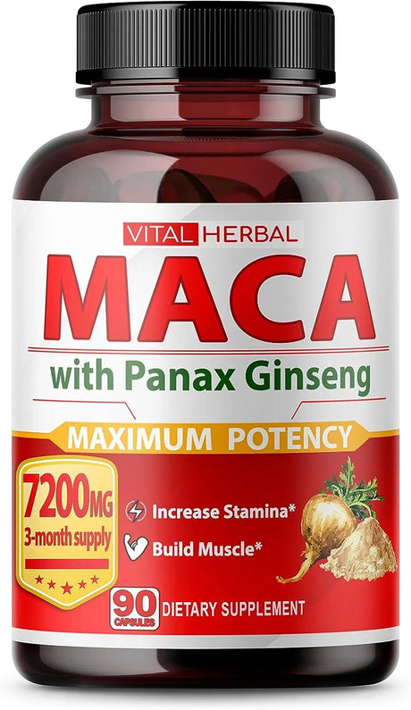 VITAL HERBAL - Vital Herbal Maca Root 7200Mg. 90 Capsulas - The Red Vitamin MX - Suplementos Alimenticios - {{ shop.shopifyCountryName }}