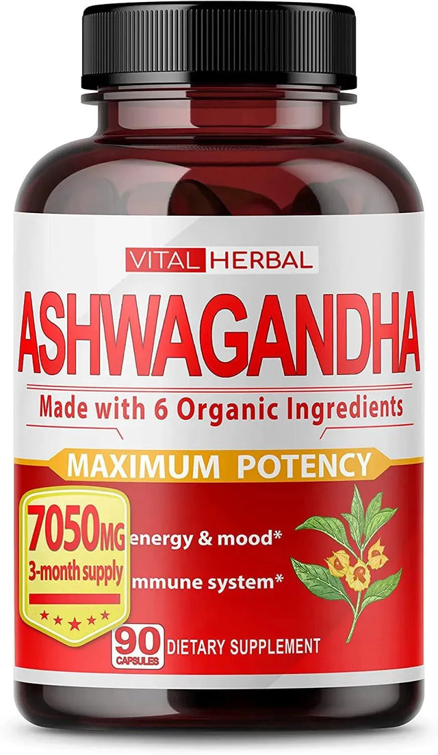 VITAL HERBAL - Vital Herbal Organic Ashwagandha 7050Mg. 90 Capsulas - The Red Vitamin MX - Suplementos Alimenticios - {{ shop.shopifyCountryName }}