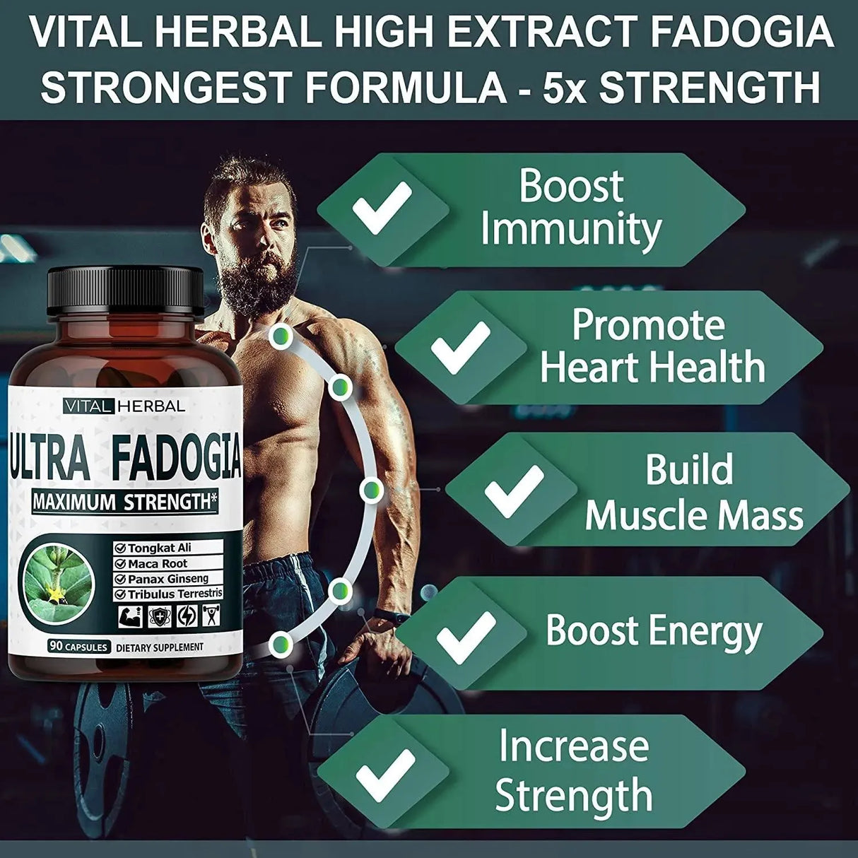 VITAL HERBAL - Vital Herbal Ultra Fadogia Agrestis 10:1 Extract Tongkat Ali 9570Mg. 90 Capsulas - The Red Vitamin MX - Suplementos Alimenticios - {{ shop.shopifyCountryName }}