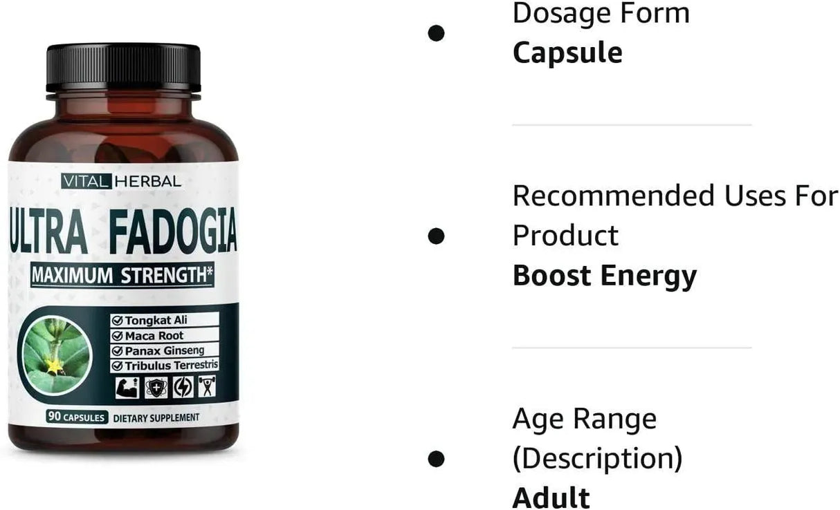 VITAL HERBAL - Vital Herbal Ultra Fadogia Agrestis 10:1 Extract Tongkat Ali 9570Mg. 90 Capsulas - The Red Vitamin MX - Suplementos Alimenticios - {{ shop.shopifyCountryName }}